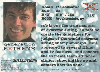 1994 Vision Generation Extreme #117 Rob Deslauries Back